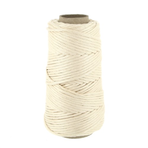 Bobine de cordon en coton pour macramé Cotton Suprême 3XL peigné - Naturel x75m