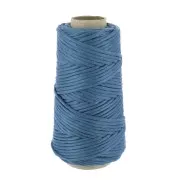 Bobine de cordon en coton pour macramé Cotton Suprême 3XL peigné - Bleu x75m