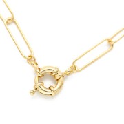 Fermoir Bouée pour bracelet ou collier 13 mm - Doré à l'or fin x1