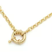 Fermoir Bouée pour bracelet ou collier 15 mm - Doré à l'or fin x1