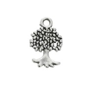 Breloque arbre de vie 13x8 mm - Placage Argent fin vieilli x1|raw }}