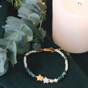 Perle étoile 10 mm - Doré à l'or fin x1