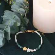 Perle étoile 10 mm - Doré à l'or fin x1