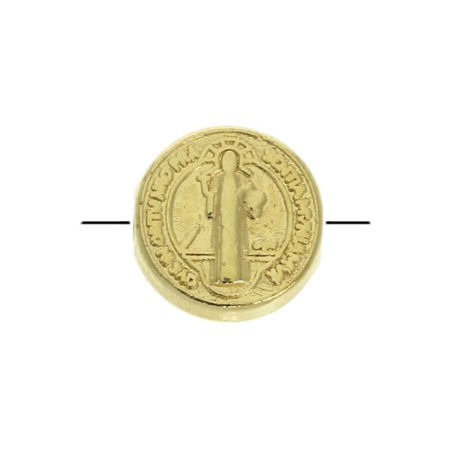 Perle ronde 9 mm - Symbole religieux - Doré à l'or fin x1