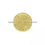 Perle ronde 9 mm - Symbole religieux - Doré à l'or fin x1