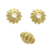 Perle rondelle striée 7 mm - Doré à l'or fin x1|raw }}