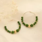 Perle rondelle striée 7 mm - Doré à l'or fin x1