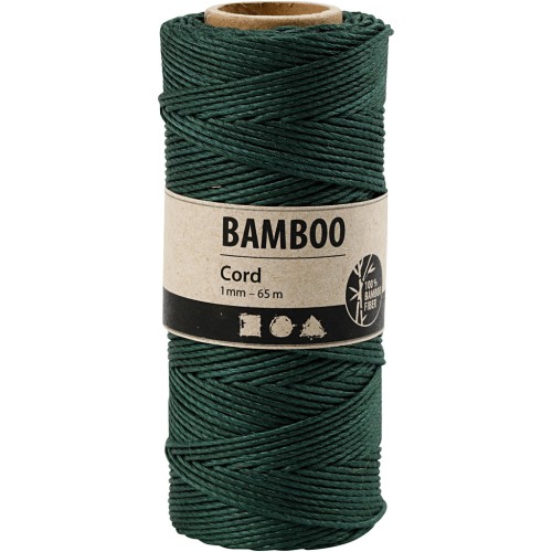 Bobine de 65 mètres de fil de bambou 1 mm - Vert sapin