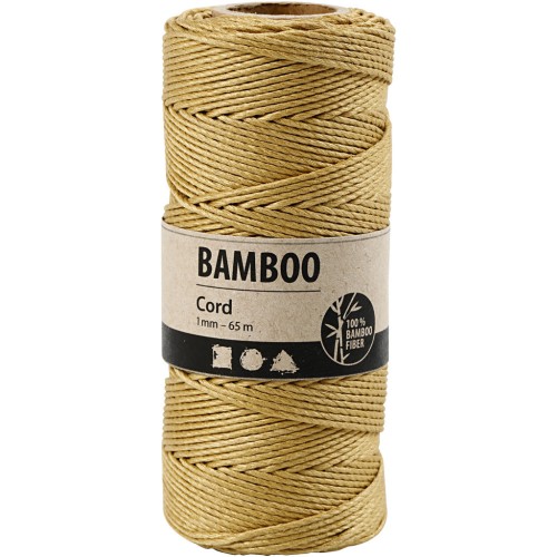 Bobine de 65 mètres de fil de bambou 1 mm - Doré