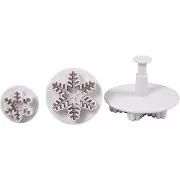 3 emporte-pièces poussoir pour pâte polymère - Flocon de neige 32-48-65 mm