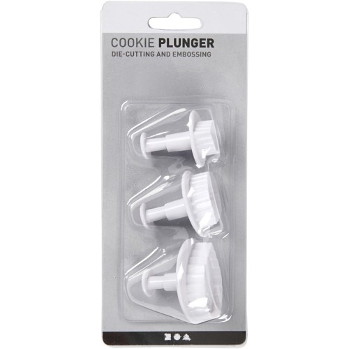 3 emporte-pièces poussoir pour pâte polymère - Feuilles 34-44-49 mm