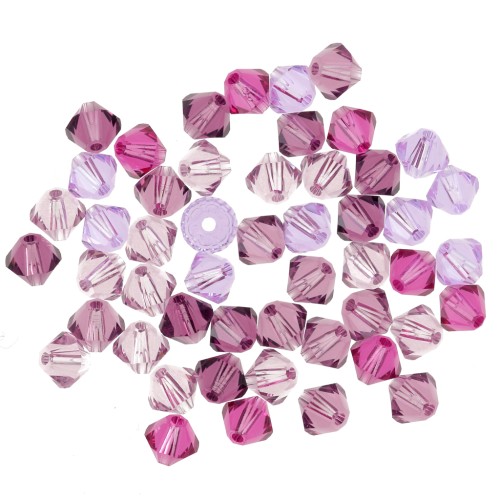 Mix de Toupies en cristal PureCrystal 5328 4 mm Purple x50