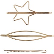 Barrettes plates originales pour cheveux - Doré x3