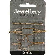 Barrettes plates originales pour cheveux - Doré x3