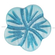 Fleurs Nacre 15 mm Turquoise x4