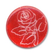 Perles plates rondes en nacre 20 mm Rouge x4