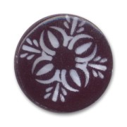 Perles plates rondes en nacre 20 mm Noir x4