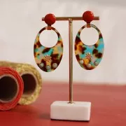 Cabochon rond en résine opaque 12 mm - Rouge clair x1