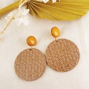 Cabochon rond en résine opaque 12 mm - Corail x1