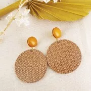 Cabochon rond en résine opaque 12 mm - Corail x1