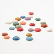 Cabochon rond en résine opaque 12 mm - Corail x1