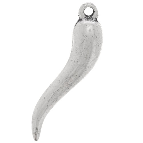 Breloque piment 27 mm argenté vieilli x1