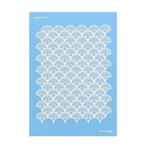 Silk Screen Moiko pour Pâte polymère 74x105 mm - Motif Eventail 12.44