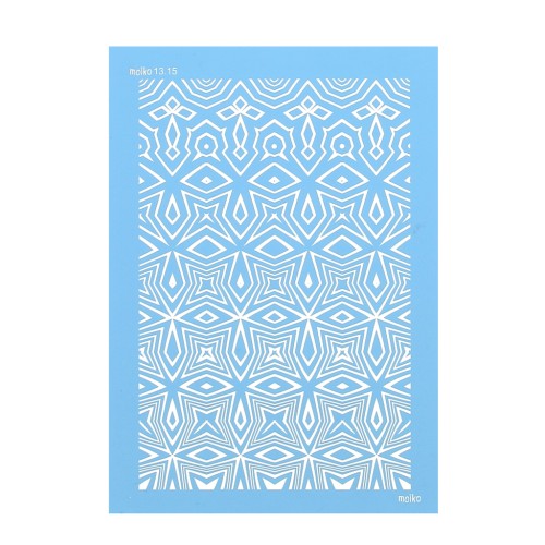 Silk Screen Moiko pour Pâte polymère 74x105 mm - Motif Aborigène 13.15