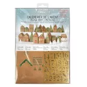 Calendrier de l'avent à monter soi-même - Village Kraft - Métallisé x1