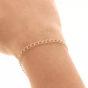 Chaîne maille Rombo 4 mm Doré à l'or fin x1m