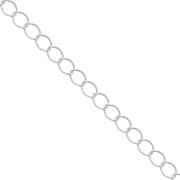Chaîne maille Rombo 4 mm Placage argent finx1m