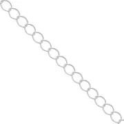 Chaîne maille Rombo 4 mm Placage argent finx1m