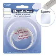 Fil de cuivre carré 0.51 mm - German Style Wire - Argenté anti-ternissement x4m