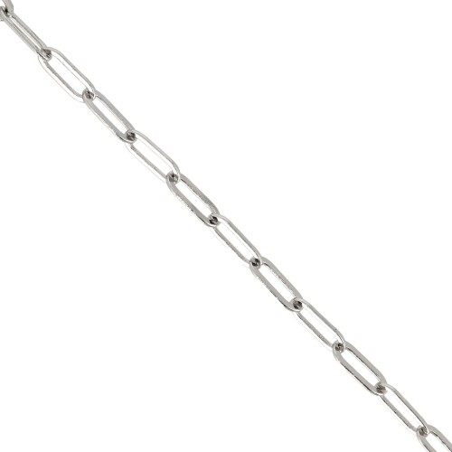 Chaîne maille rectangle 4.5 mm en laiton - Rhodié x1m