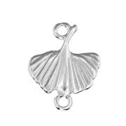 Intercalaire 2 anneaux Ginkgo en zamac 16x14 mm - Placage Argent fin vieilli x1|raw }}