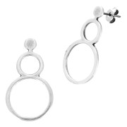 Boucles d'oreilles double cercle évidé 32x18 mm - Placage Argent fin vieilli x2|raw }}