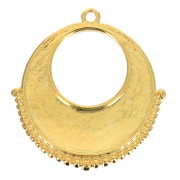 Pendentif rond ethnique évidé 30x28 mm - Doré à l'or fin x1