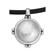 Pendentif rond bombé style ethnique 25.5x21 mm - Doré à l'or fin x1