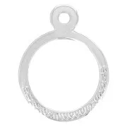 Pendentif anneau martelé 23x18 mm - Placage Argent fin vieilli x1