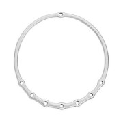 Pendentif anneau rond 62 mm avec 7 trous - Placage Argent fin vieilli x1|raw }}