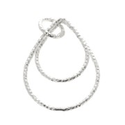 Pendentif double goutte diamanté 20x15 mm en Argent 925 x1|raw }}