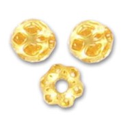 Perles rondes filigranées 4 mm Doré à l'or fin x20