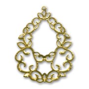 Pendentif léger goutte 68 mm doré x1