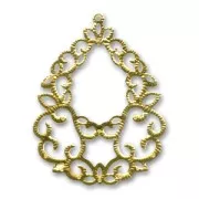 Pendentif léger goutte 68 mm doré x1