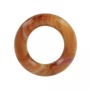 Pendentif anneau 30 mm en acétate de cellulose - Marbré Orange x1