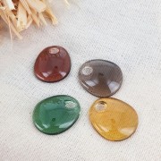 Pendentif poire design en acrylique 28.5x25 mm - Marron transparent x1