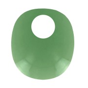 Breloque ovale design en acrylique 17.5x15 mm - Vert transparent x1