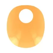 Breloque ovale design en acrylique 17.5x15 mm - Jaune transparent x1