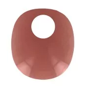 Breloque ovale design en acrylique 17.5x15 mm - Terracotta transparent x1