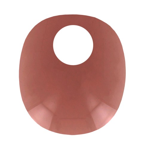 Breloque ovale design en acrylique 17.5x15 mm - Terracotta transparent x1